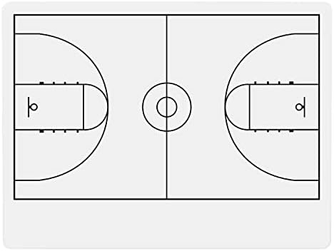 מאמן כדורסל לוח לוח שימוש חוזר למחוק יבש לוח לבן עם תרשים מגרש מלא 9x12 צדדי יחיד, עיצוב צבע