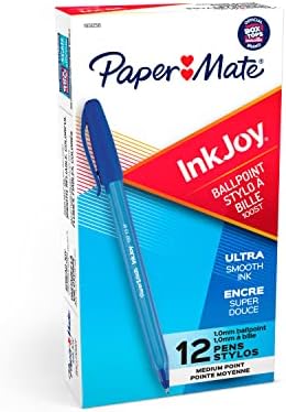 נייר מאט אינקג ' וי 100 עטים כדוריים, נקודה בינונית, כחול, קופסה של 12