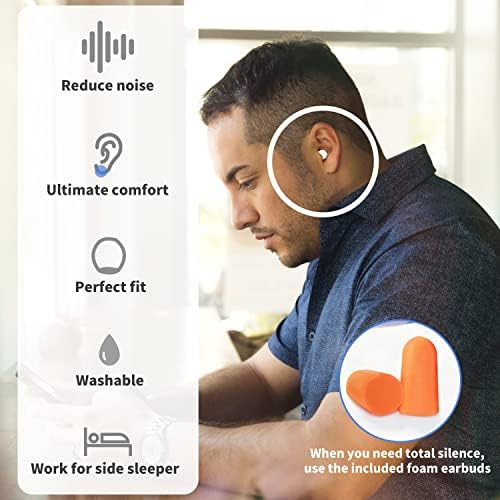 הפחתת רעש של Damonlight אטמי אוזניים - הגנת שמיעה סופר רכה וניתנת לשימוש חוזר בסיליקון גמיש לשינה, רגישות