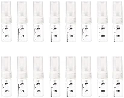 CCHUDE 20 PCS 2 מל מיני ריסוס זכוכית בקבוקי ריסוס מבושם שקוף בקבוקי דגימת ניחוח ניידים עם קנה מידה