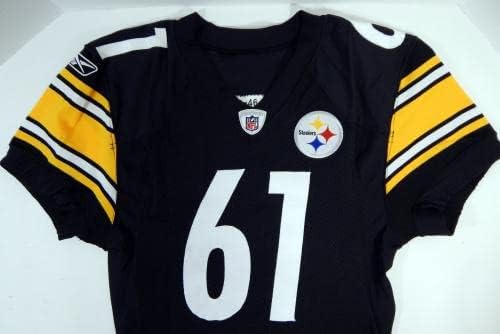 2011 Pittsburgh Steelers 61 משחק הונפק ג'רזי שחור 46 DP21219 - משחק NFL לא חתום בשימוש בגופיות