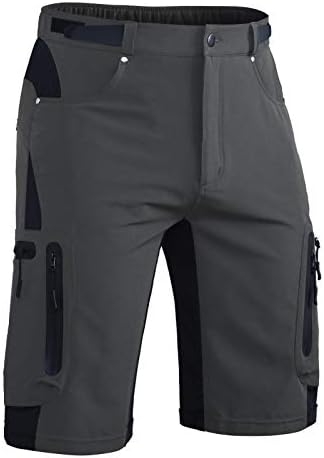 מכנסי טיול של HiaUspor מכנסיים קצרים משקל קל משקל יבש מהיר MTB מכנסיים קצרים לדיג גולף טקטי חיצוני מכנסיים