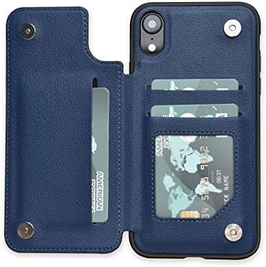 ACXLIFE iPhone XR Case XR ארנק של כרטיסי אשראי מארז, כיסוי מגן עם מחזיק חריץ כרטיסים ומארז סגירה