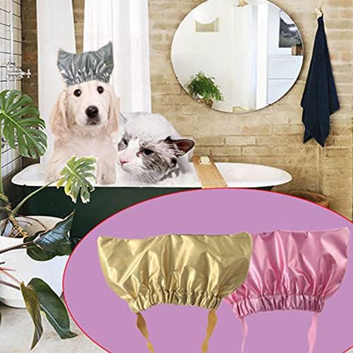 טרונקה מכסה מקלחת כלבים כובע אמבטיה כובע מקלחת אטום למים 3 חבילה מקלחת מכסה אוזניים כלב מכסה