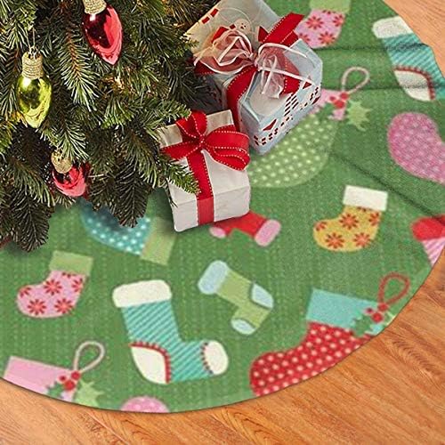 Lveshop Candy משאיר חצאית עץ חג המולד עגול יוקרה עגול מקורה מחצלת חוץ כפרי קישוטי חג עץ חג המולד （30