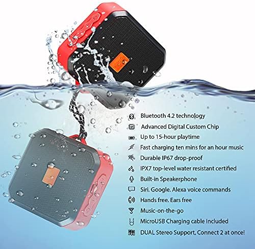 רמקול Tek Styz IPX7 תואם ל- LG LS660 שלך עם זמן משחק אטום למים 13 שעות, מקורה, נסיעות חיצוניות 1500