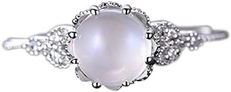 PMMQRRKUU נשים טבעת נישואין לנשים טבעת נישואין 925 טבעת סטרלינג טבעת אופל תכשיטים ליום הולדת מתנה זירקוניה