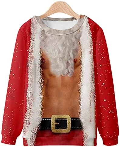 יוניסקס חג המולד מכוער 2022 סווטשירט סווטשירט חידוש מצחיק סקסי שריר תלת מימד גרפי של חולצת סוודר