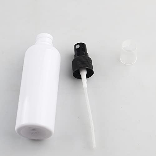 Dlibuy 24 PCS ריק 100 מל 3.3oz פלסטיק לבן חיית מחמד עדין משובחים בקבוקי ריסוס עם מרסס שחור לבושם