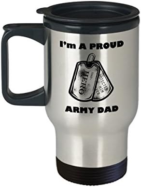 אבא גאה אבא ספל נסיעות, אני גיבור אבא של צבא גאה, רעיונות למתנה ליום אבות, כוס קפה נירוסטה