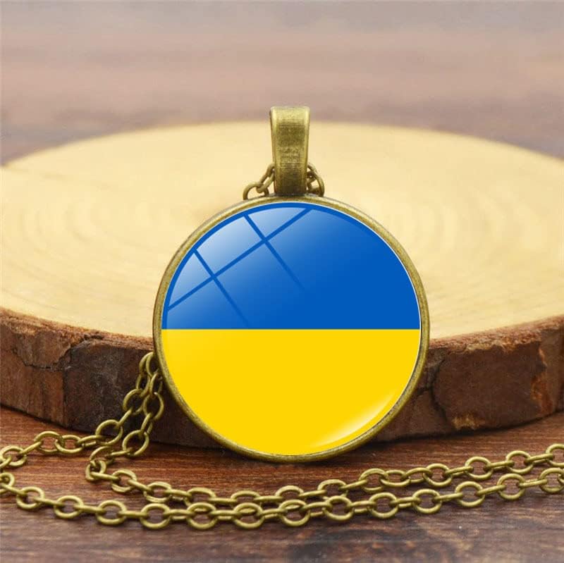 אוקראינה דגל תליון שרשרת אוקראינה שרשרת שרשרת מתכוונן שרשרת עם אוקראינה דגל קסם תכשיטי אני עומד עם אוקראינה,