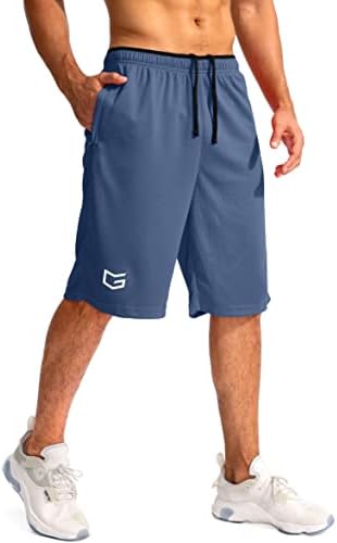 גרם הדרגתי גברים של כדורסל מכנסיים קצרים עם רוכסן כיסים קל משקל מהיר יבש 11 ארוך מכנסיים קצרים
