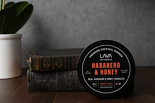 Lava Premium Habanero & Honey Cocktail Rimmer, כולם תיבול טבעי טבעי, מתוק וחריף, ללא סיליקון דו חמצני,