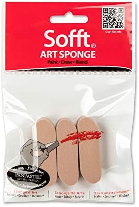 Panpastel Sofft Tool 61021 Sponge Bar חבילה עגולה של 3 עבור פסטל ציור אמן פנפסטל
