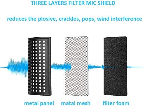 שלוש שכבות מסנן מיקרופון רוח פופ מסך מסכת מגן עבור רייזר סירן איקס מיקרופון כדי לשפר את איכות צליל