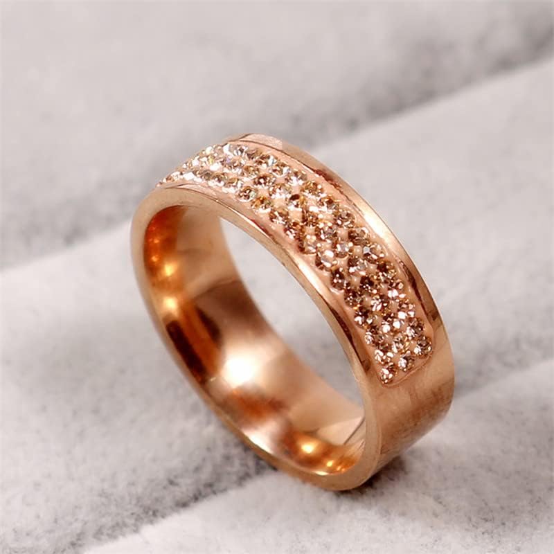 קולסו רוז זהב המותג המפורסם זירקון טבעת 8 מ מ חצי מעגל שלוש שורות קריסטל 316 ליטר טבעות אצבע לנשים גברים-68923