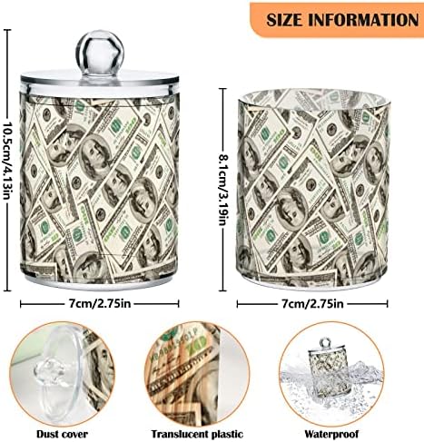 Alaza 2 Pack QTIP מחזיק מחזיק כסף כסף מארגני אמבטיה דולר דולר עבור כדורי כותנה/ספוגיות/רפידות/חוט