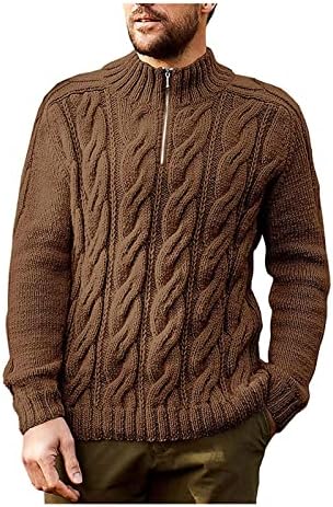 סוודר ימוסרה -גברים חורף גולף גולף גולף שרוול ארוך סוודר סוודר רוכסן צוואר מדומה סוודרים סוודרים