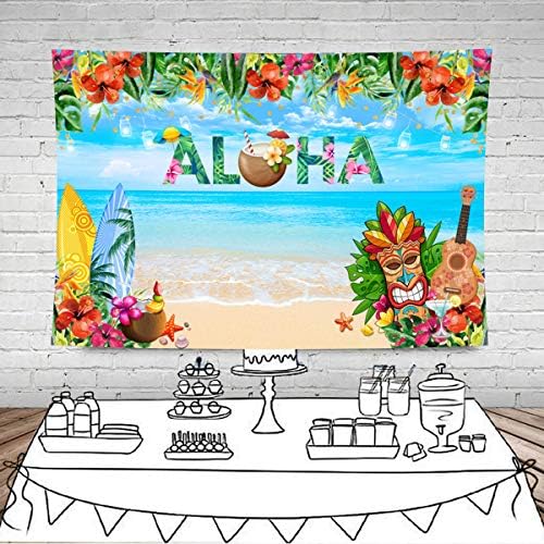 סנספון 7 * 5 רגל קיץ אלוהה ואאו מסיבת רקע טרופי הוואי חוף טיקי פרח צילום רקע תינוק מקלחת יום