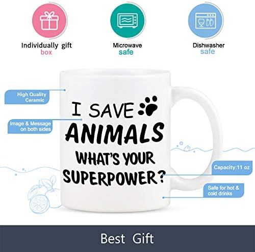 מתנות טק וטרינר-אני מציל בעלי חיים מה ספל הקפה של מעצמת העל שלך-המתנה הטובה ביותר לנשים-מתנות למאהב כלבים - מתנות