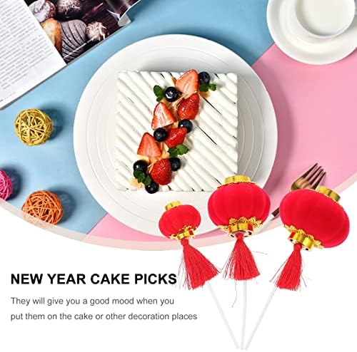 סיני אדום נייר פנס שנה טובה חדש שנה 12 יחידות סיני חדש שנה אדום פנס עוגת מבחר חג עוגת קישוט 2022 חדש שנה