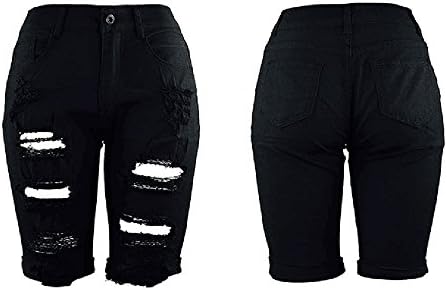 MGBD נשים מעצבת מכנסיים קצרים קרועים בקיץ שחרר ברמודה עם כיסים מכנסיים חמים מזדמנים מנותקים מכנסי