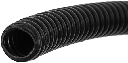 AEXIT 10 ממ אביזרי שמע ווידאו חיצוניים DIA שחור פלסטיק שחור גמיש מחברים צינור צינור ומתאמים צינורות 18.4ft
