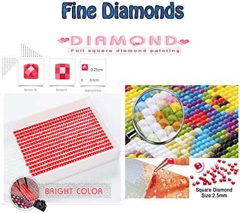 ערכות ציור יהלומים למבוגרים, Gardenia Diamond Art ילדים מתחילים DIY 5D צבע לפי מספרים, מקדח גדול ומרגש נקודות יהלום