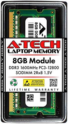 זיכרון זיכרון A-Tech 8GB עבור HP/Compaq Elitebook 8570W-DDR3 1600MHz PC3-12800 Non ECC SO-DIMM 2RX8 1.5V-מחשב