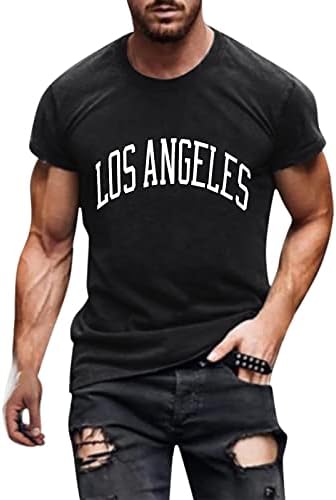 חולצות טריקו של שרוול קצר של XXVR חייל לגברים, רחוב קיץ LA מודפס ישו צולב מודפס אתלטיקה שריר שריר צוואר צווא