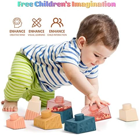 פעוט מונטסורי צעצועי עבור 2 שנה ישן בני בנות מתנת תינוק חושי לערום אבני בניין למידה חינוכיים סדיר כיכר אוטיזם