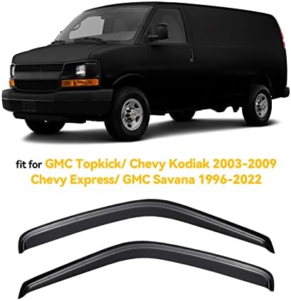 מגן חלונות אוטומטי של CMVT עבור Chevy Express/GMC Savana 1996-2000 2001-2022, שומרי גשם אוורור דונם