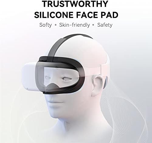 Cnbeyoung VR כיסוי פנים וכיסוי עדשות תואמים ל- Quest 2, מסכת כרית פנים סיליקון אטומה לזיעה וכרית פנים