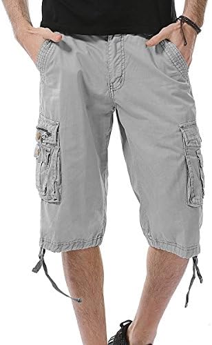 ארסטון גברים הסוואה מטען מכנסיים קצרים כושר רגוע קל משקל רב כיס הסוואה חיצוני אריג מטען מכנסיים קצרים