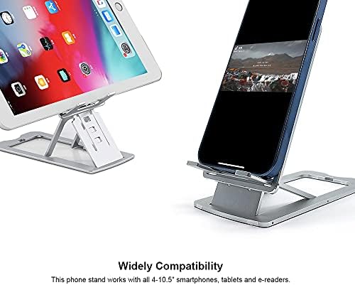 מעמד טלפון סלולרי של Leaglee, זווית ניידת מתקפלת לחלוטין גובה שולחן עבודה שולחן עבודה מתכוונן