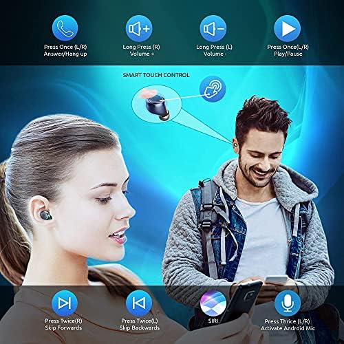 Volt Plus Tech Wireless V5.1 Pro אוזניים תואמות ל- Wacom Mobilestudio Pro 13 IPX3 Bluetooth Touch