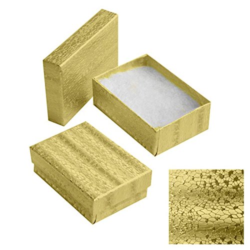 אריזת תכשיטים מלאה של כותנה זהב קופסאות תצוגה 32 ~ 3 1/4 x 2 1/4 x 1 H