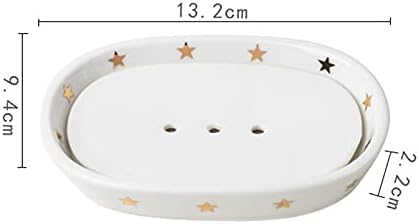 תבנית קרמיקה של Leewong Star תבנית קרמיקה, בית סבון קל לניקוי, צלחת סבון אמבטיה ומטבח, לבן