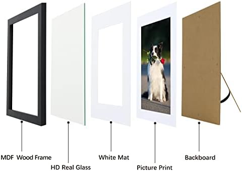סט מסגרת תמונה של Pealsn 4x6 של 2, עשויה מזכוכית אמיתית בהגדרה גבוהה, תצוגה 3.5x5 עם מחצלת או
