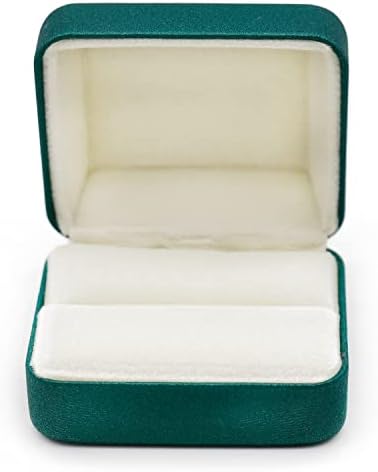חבילה של 2 קופסאות טבעות, תכשיטי נישואין קטיפה תכשיטים קופסת קופסת מתנה למעורבות הצעות, אמרלד ירוק
