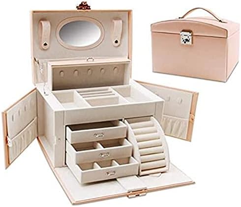 תיבת אחסון תכשיטים רב -פונקציונליים קופסת אחסון תכשיטים חסונה לנשים, קופסאות אחסון קטנות אחסון
