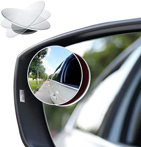 מראה נקודת עיוורת מכונית, 2 אינץ 'זכוכית HD עגולה ללא מסגרת מראה אחורית נצפה אחורית עם זווית רחבה