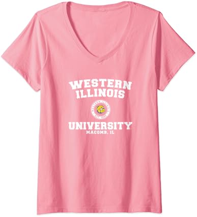 נשים מערביות אוניברסיטת אילינוי עמדות מעגל מעגל תגיות V-Neck חולצת טריקו