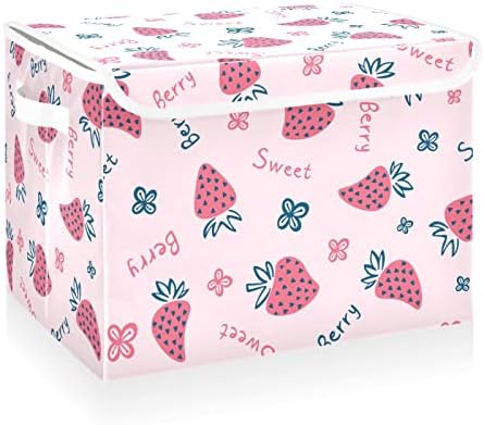 קופסאות אחסון מתקפלות של קטאקו עם מכסים תות ורוד פחי אחסון בדים גדולים מתקפלים עם מכסים ארון אחסון סל מיכל