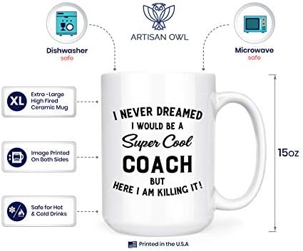 מעולם לא חלמתי שאהיה מאמן כדורגל מגניב - ספל תה קפה דו צדדי של 15 עוז