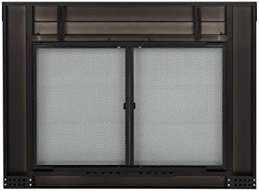 אח נעים-1010 דלת זכוכית אח אלפיני, שחור, קטן