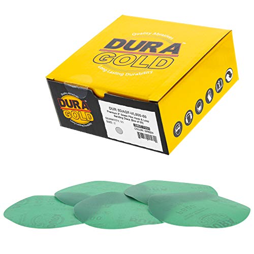 Dura -Gold 5 דיסקי מלטש סרטים ירוקים - 800 חצץ ו -5 וו וולאה דה פלטת גיבוי