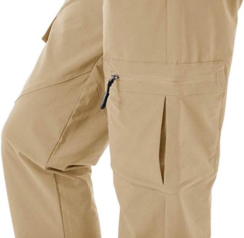מכנסי מטען לנשים של Rdruko מכנסיים עמידים למים יבש מהיר 50+ נסיעות קמפינג מכנסיים מכנסי רוכסן