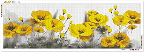 ZGMAXCL 5D ערכות ציור יהלומים DIY למבוגרים וילדים מקדחה מלאה פרח צהוב עגול קריסטל בגודל גדול קישוט ביתי מתנות