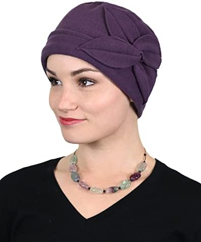 כובע נשים פליס כפה קלוצי סרטן כימיות כימיות לנשים חורפיות כיסויי ראש פרפר